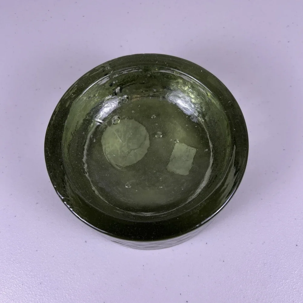 Pottery Barn recycled glass pillar holder Mexican Glass